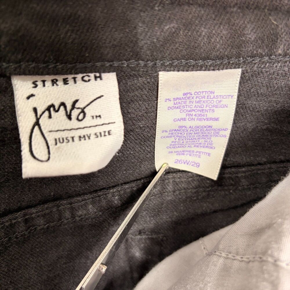 Just My Size Jeans Womens 26W Petite Charcoal Gray Stretch Denim 26W/29 JMS - Picture 3 of 6